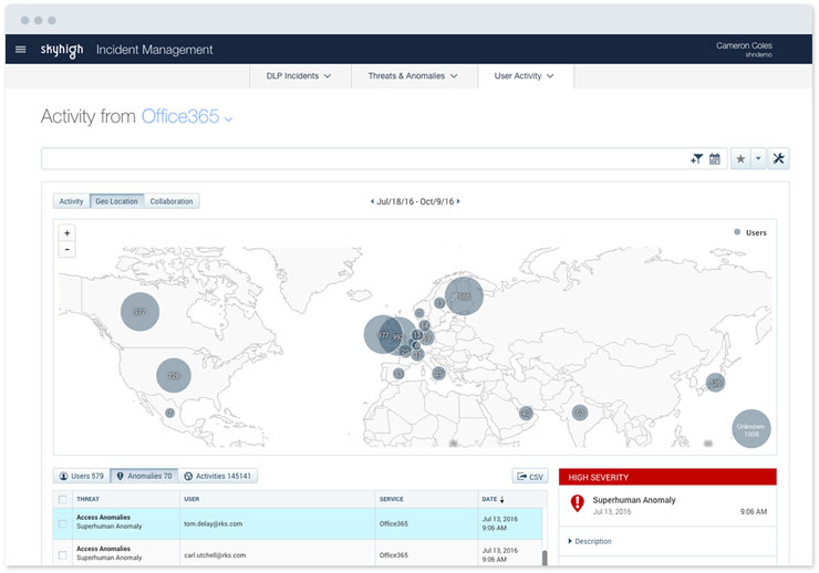 Threat protection - geo location 740